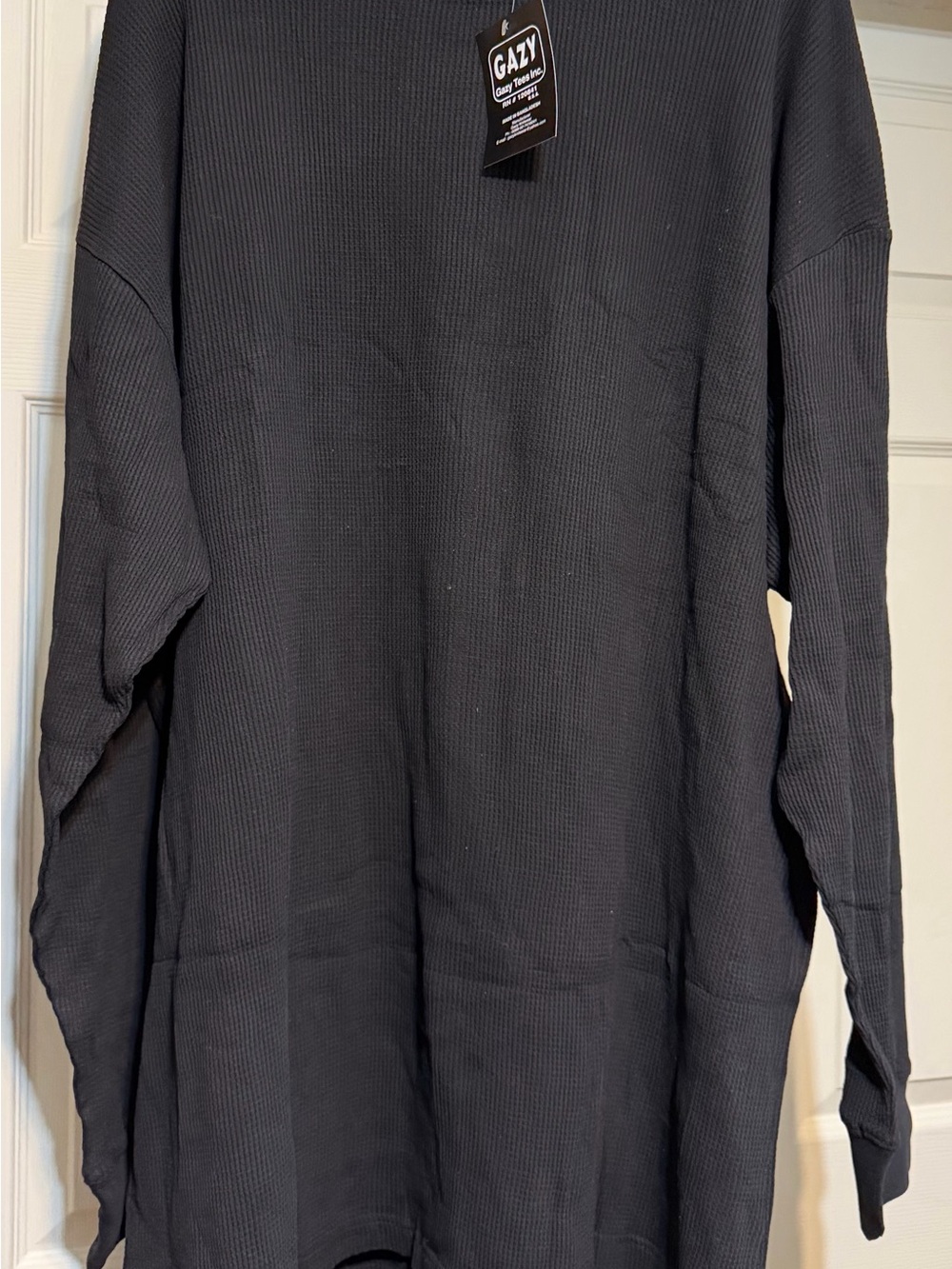 Men’sTall  Black Waffle Long-Sleeve Shirt
